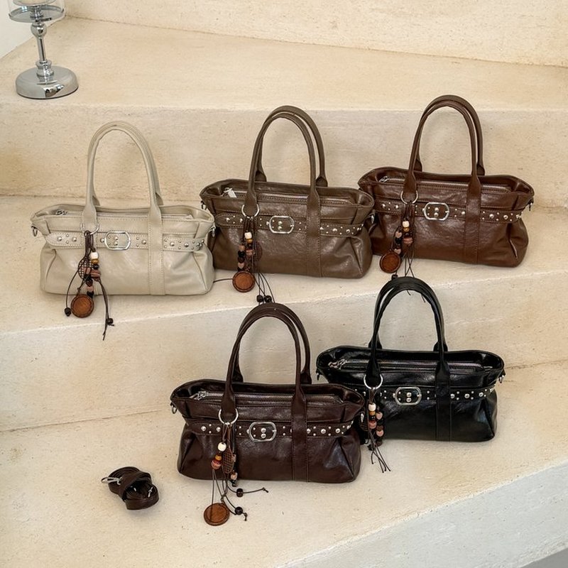 Leather Work Handbags For Women - Tas Tangan Wanita Kulit PU Cokelat