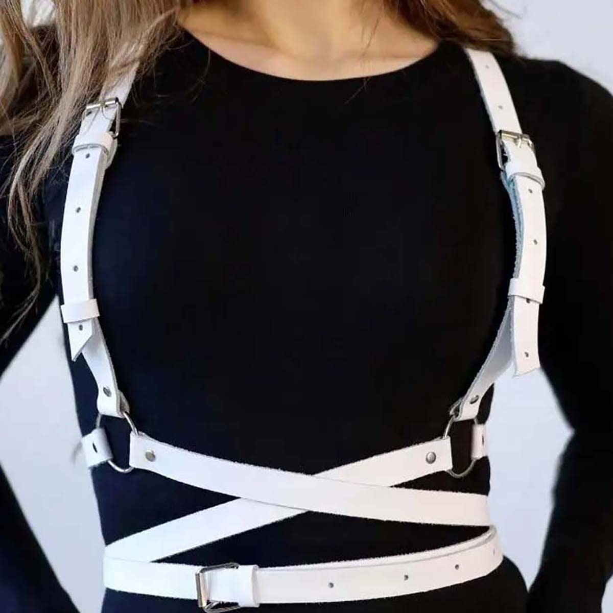 Leather Work Harness - Sabuk Punk Tren Uniseks Sabuk Pinggang