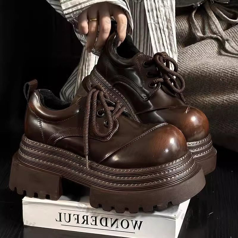 Leather Work Oxfords - Sepatu Retro Wanita 2025 Musim Semi