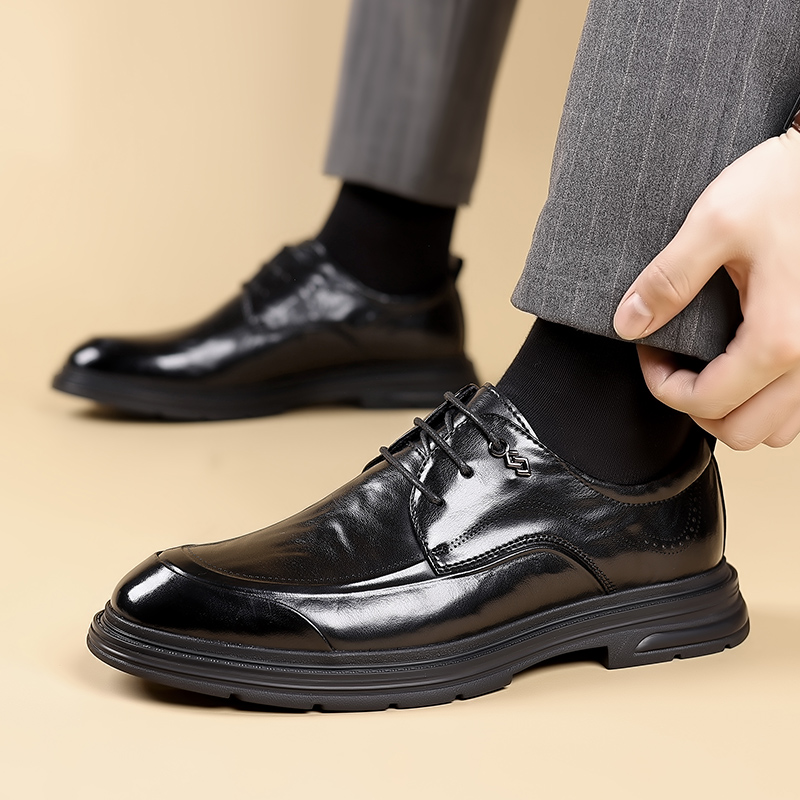 Leather Work Oxfords - Sepatu Oxford Kulit Kasual Bisnis Pria