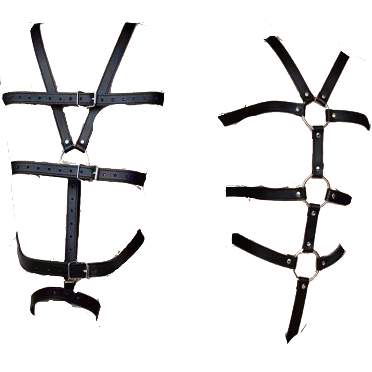 Leather Work Harness - BDSM Set Garter wanita perbudakan Bra