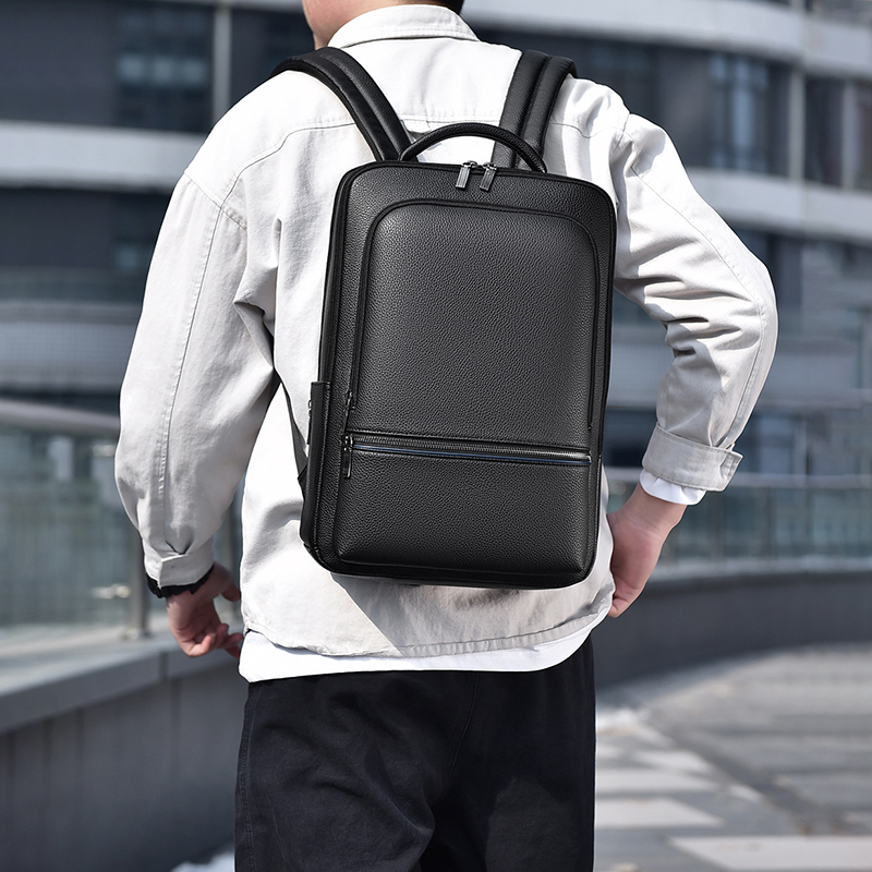 Leather Work Bag Mens - Tas punggung pria kulit PU, ransel