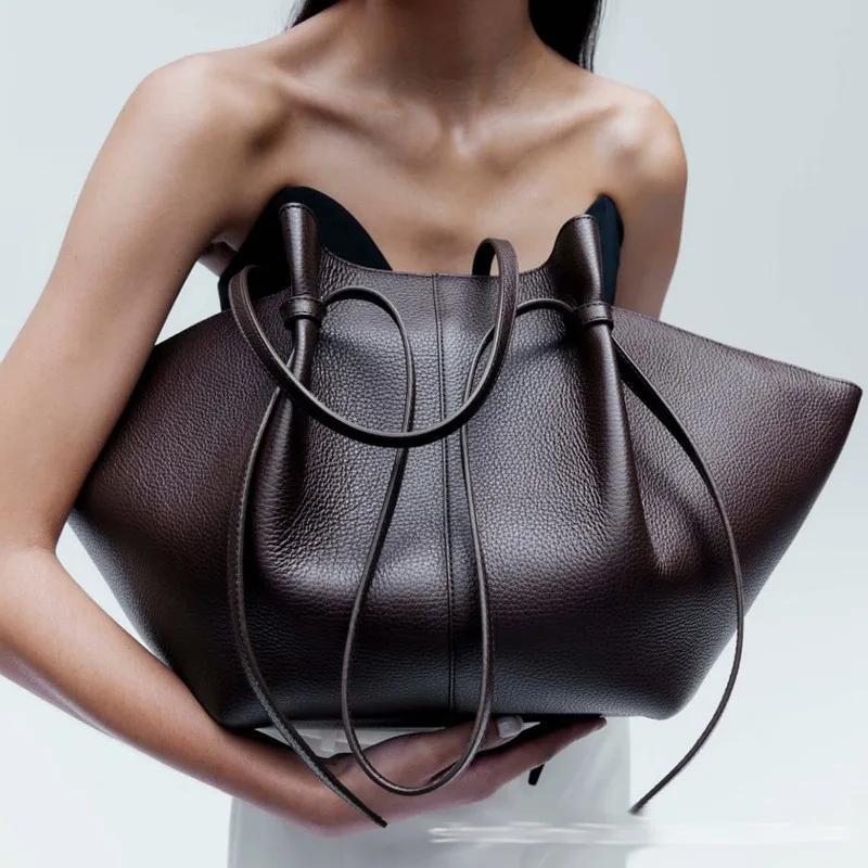 Leather Work Handbags For Women - Tas Bahu Kulit Wanita Dompet Dumpling