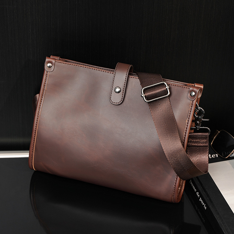 Leather Work Bag Mens - Tas Selempang Kulit PU Model Vintage