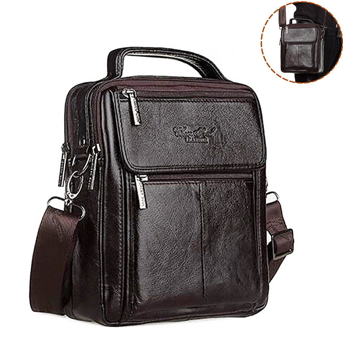 Leather Work Bag Mens - Tas Selempang Pria Kulit Asli, Tas