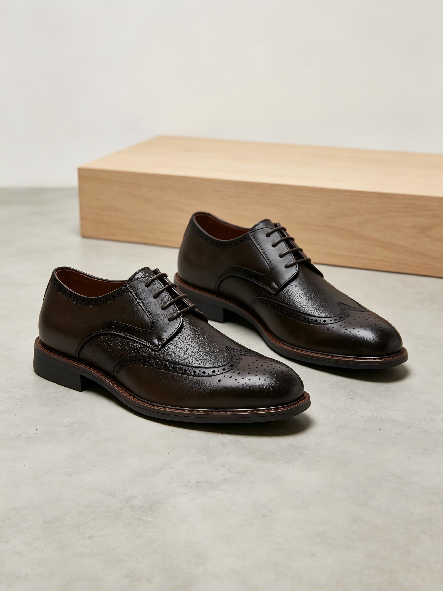 Sepatu Oxford Brogue dengan La - Leather Work Oxfords ulasan dan harga