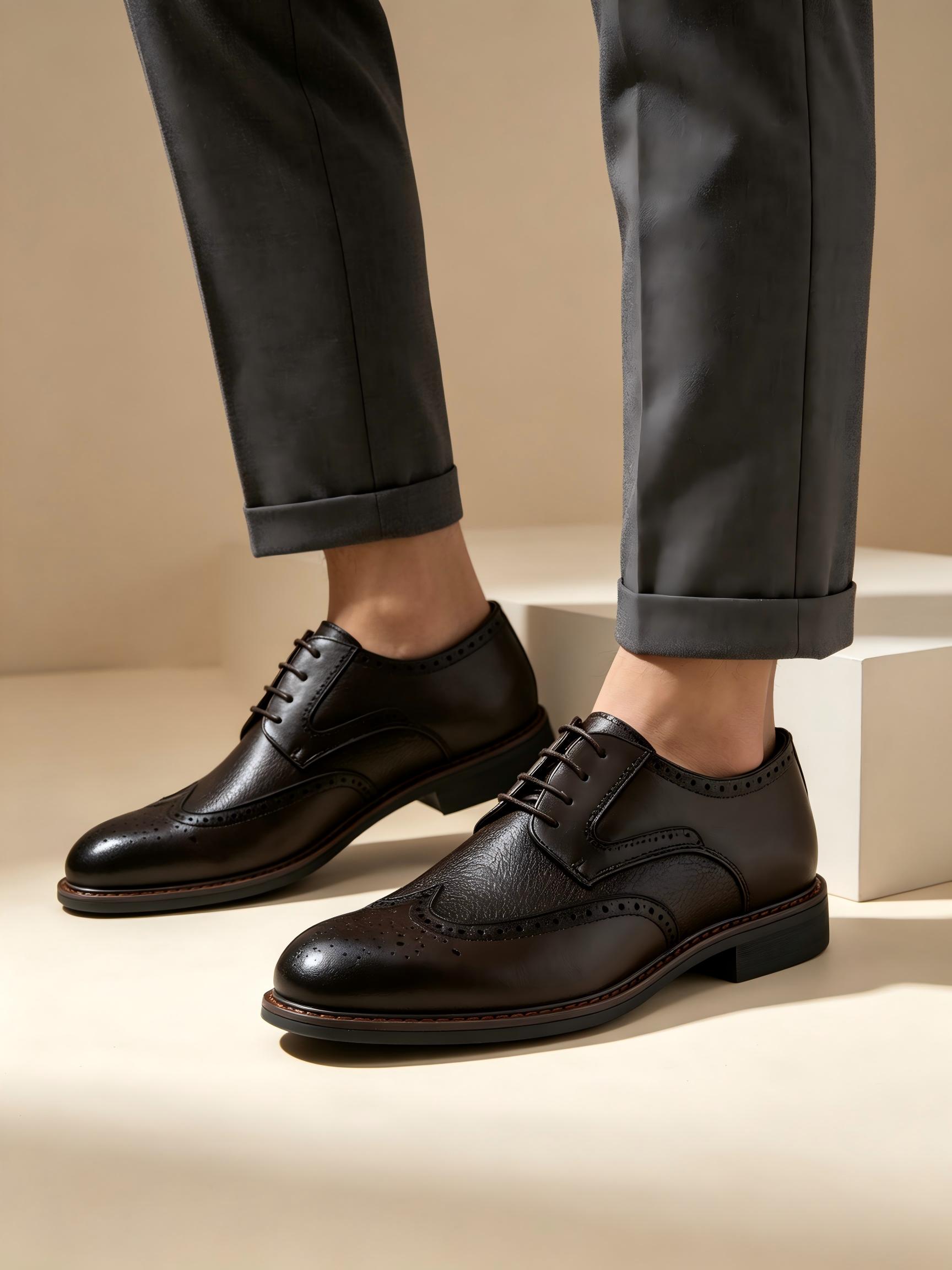 Sepatu Oxford Brogue dengan La - Leather Work Oxfords ulasan dan harga
