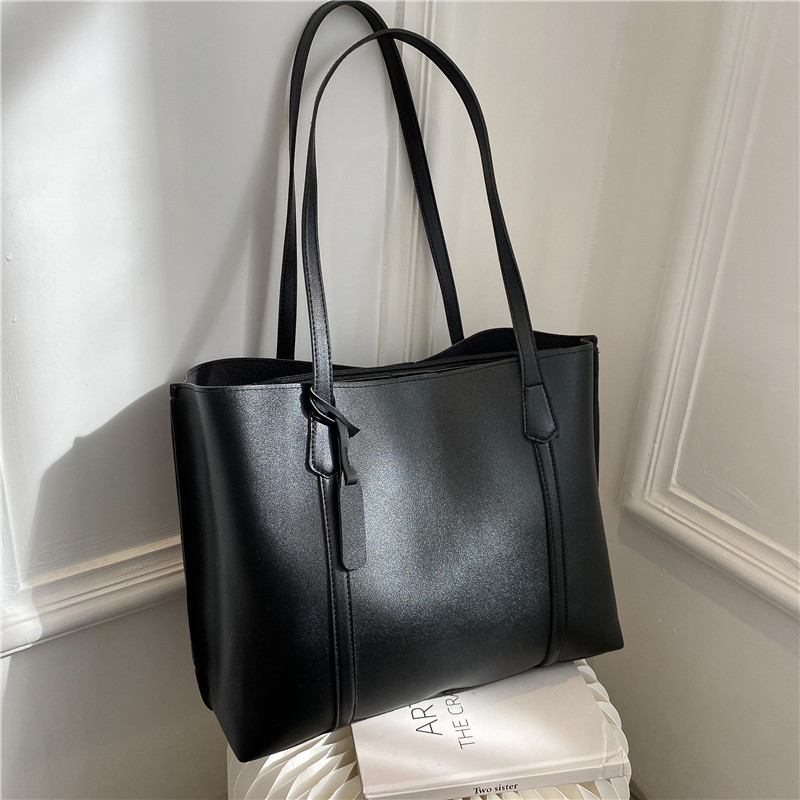 Tas Tote Kulit Imitasi Hitam K - Leather Work Handbags For Women ulasan dan harga