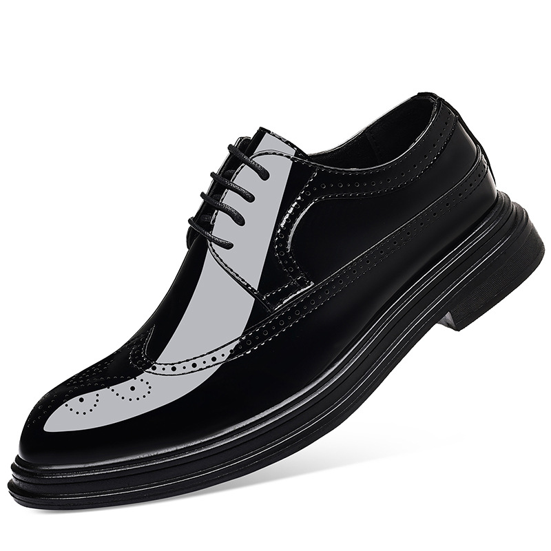 Sepatu Brogue Kulit Paten Pria - Leather Work Oxfords ulasan dan harga