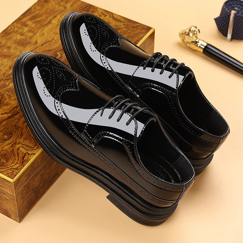 Sepatu Brogue Kulit Paten Pria - Leather Work Oxfords ulasan dan harga