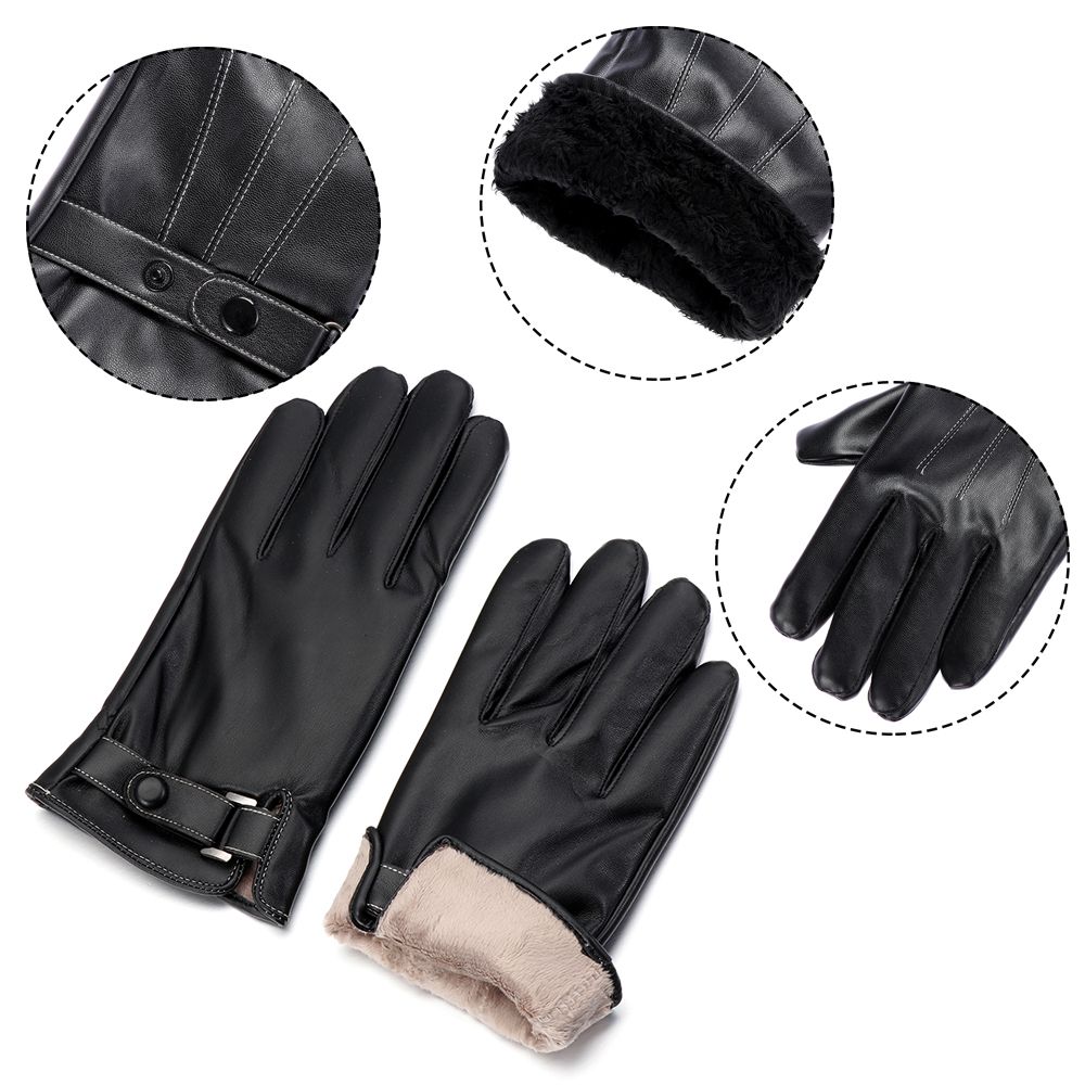 Sarung tangan bulu termal pria - Leather Work Winter Gloves ulasan dan harga