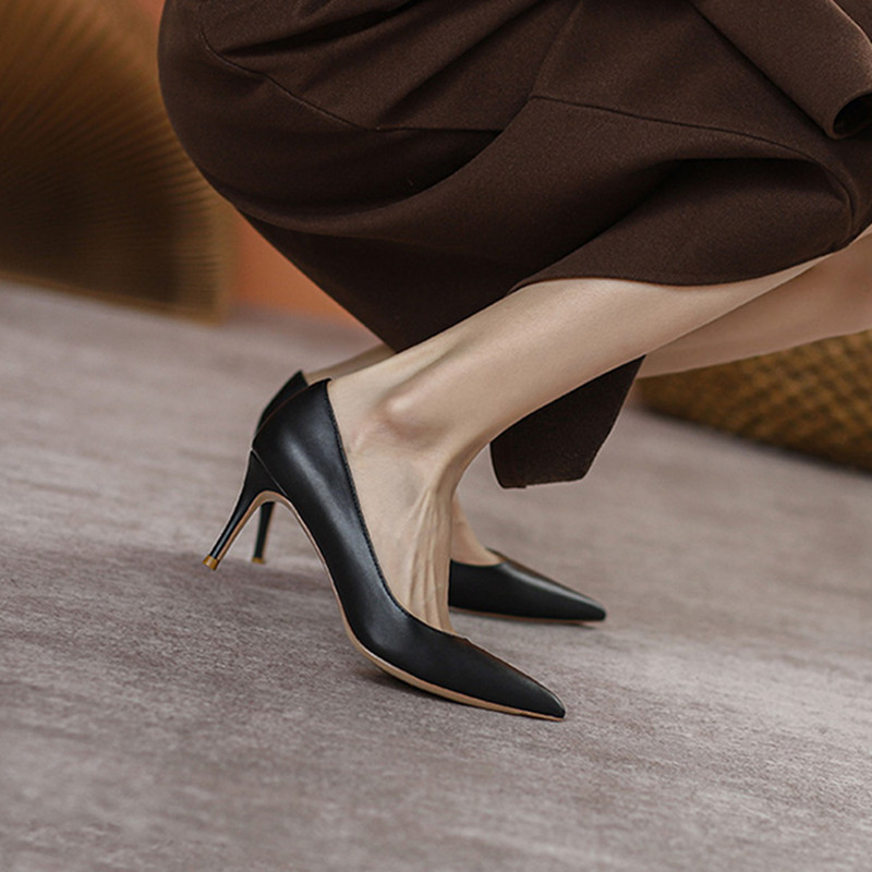 Sepatu Tunggal Wanita Hak Tipi - Leatherwork In French ulasan dan harga