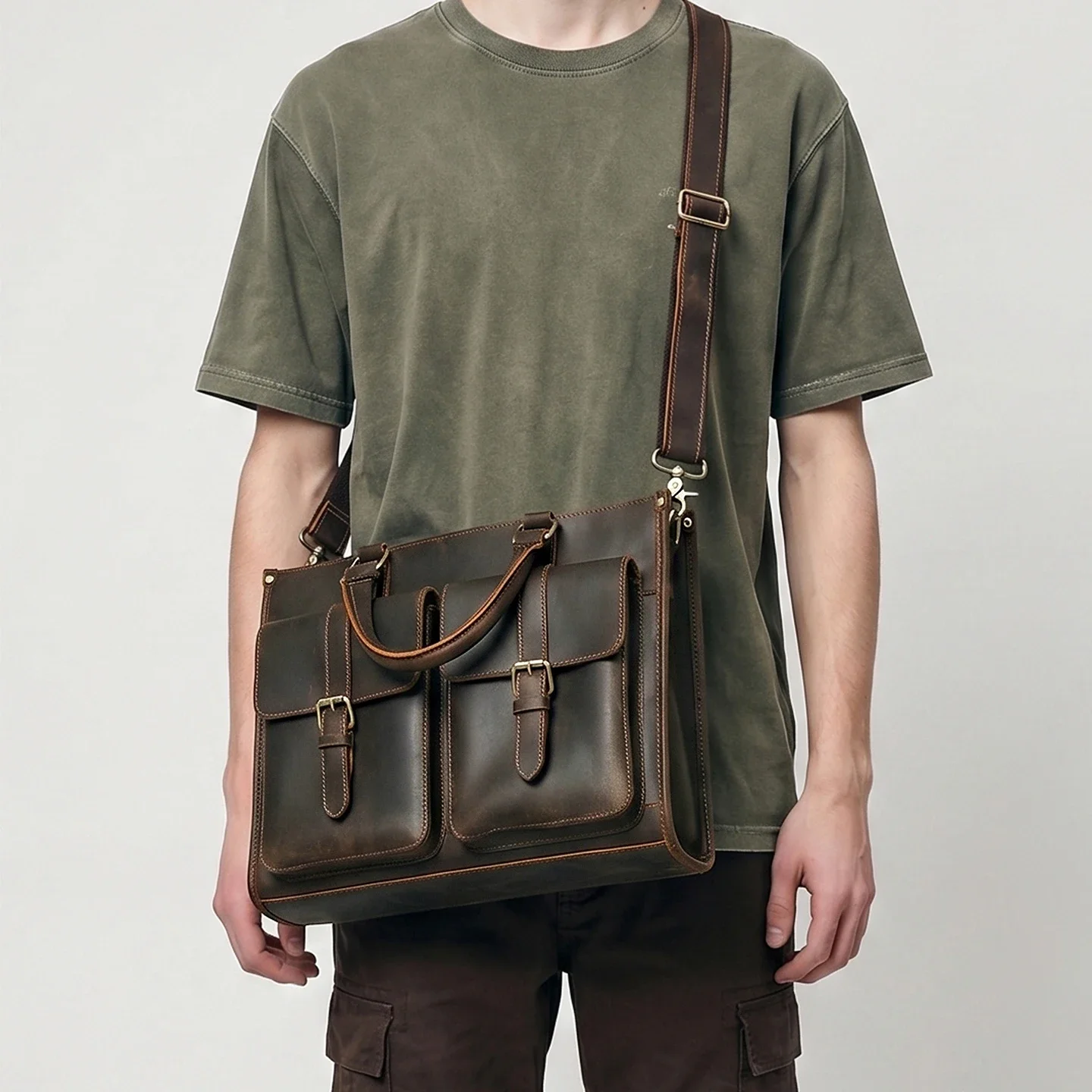 Tas Selempang Kulit Asli Vinta - Leather Work Bag Mens ulasan dan harga