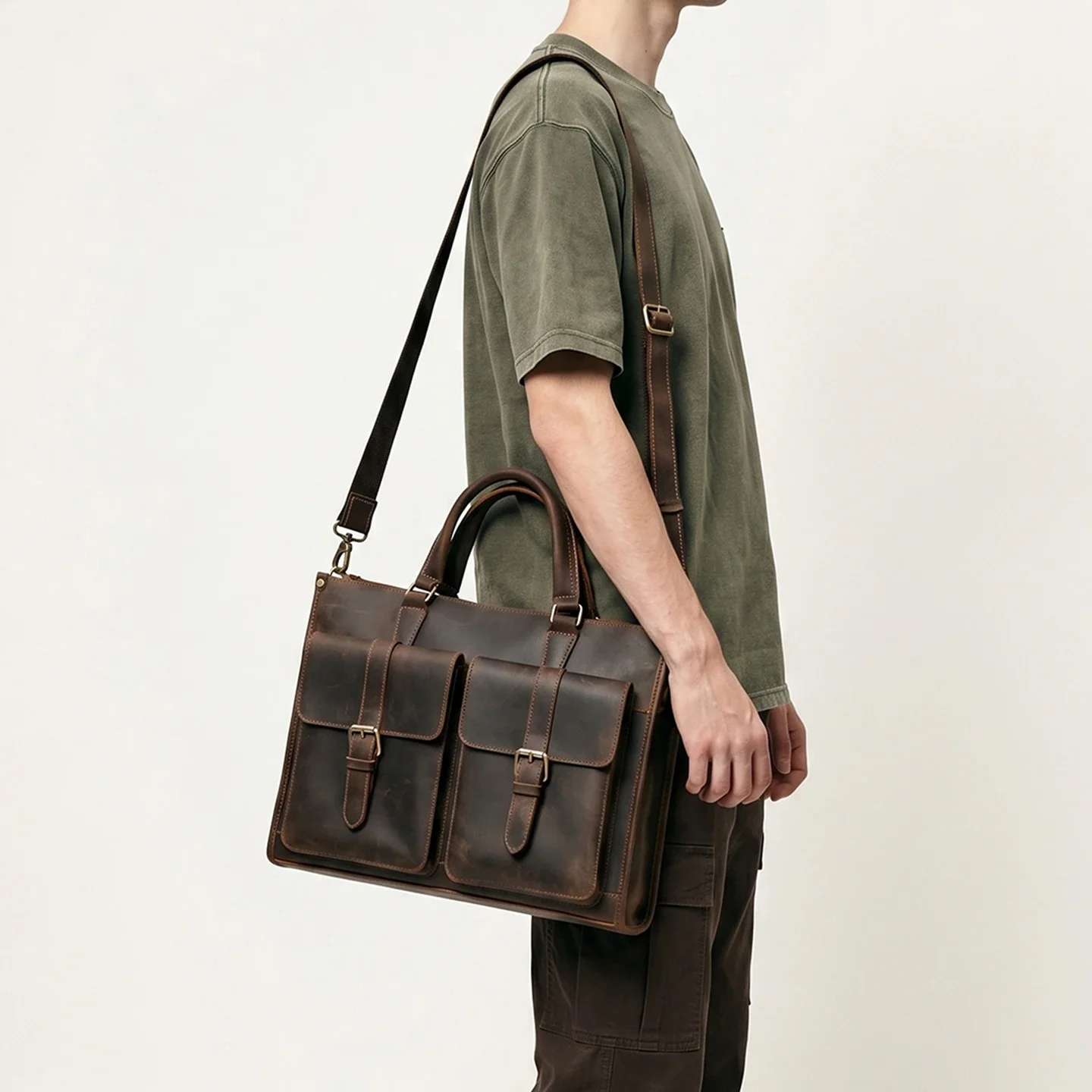 Tas Selempang Kulit Asli Vinta - Leather Work Bag Mens ulasan dan harga