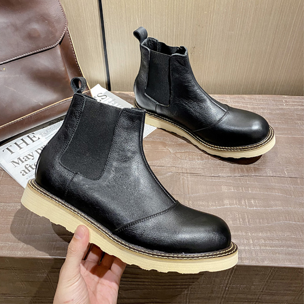 Sepatu Boots Chelsea Kulit Asl - Leather Work Oxfords ulasan dan harga