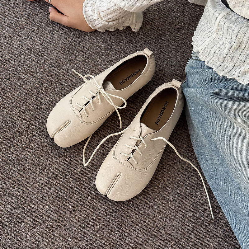 Sepatu Wanita Tabi Kulit Domba - Leather Work Oxfords ulasan dan harga