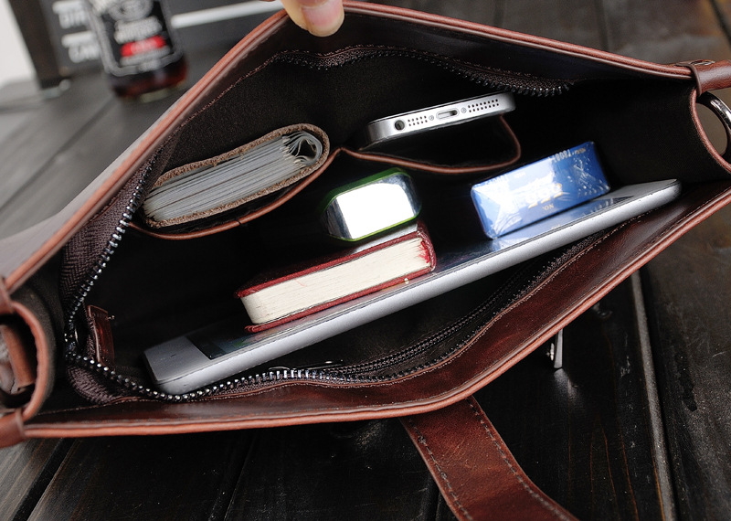 Tas Selempang Kulit PU Model V - Leather Work Bag Mens ulasan dan harga