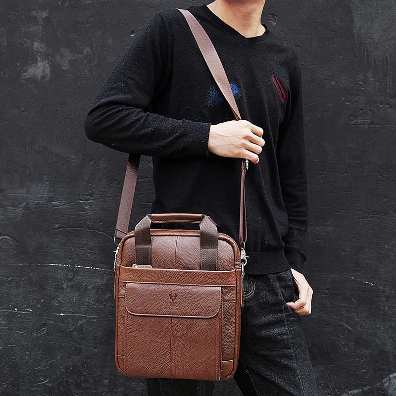 Tas Kulit Asli Tahan Lama untu - Leather Work Bag Mens ulasan dan harga