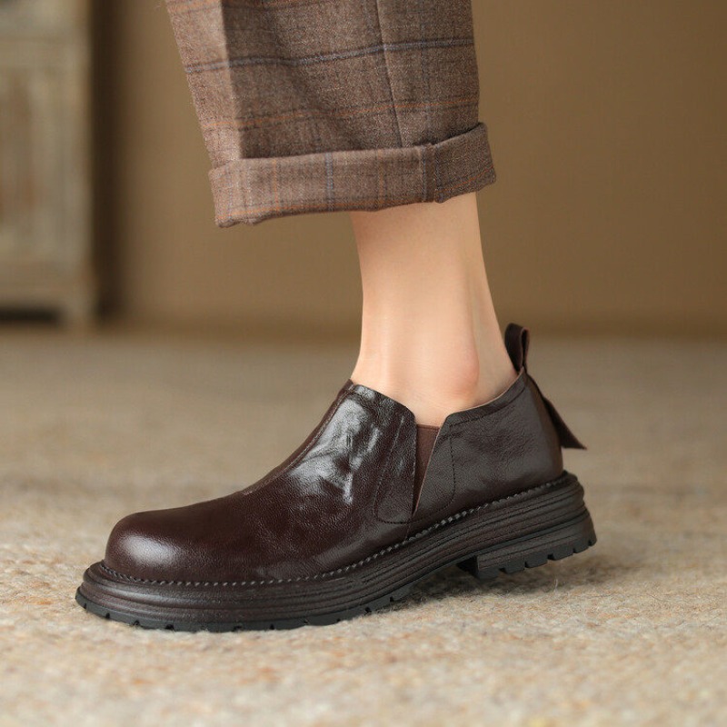 Sepatu Kulit Asli Wanita Model - Leather Work Oxfords ulasan dan harga