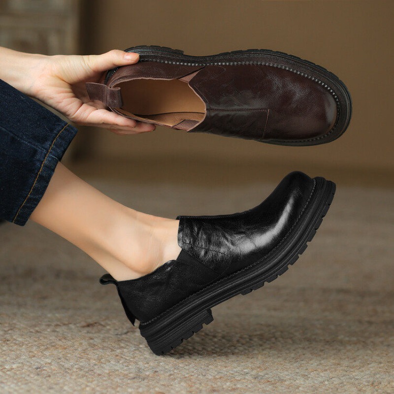 Sepatu Kulit Asli Wanita Model - Leather Work Oxfords ulasan dan harga